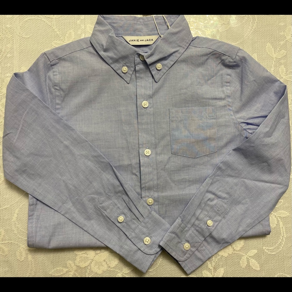 BRAND NEW JANIE & JACK BLUE Button down Size-5